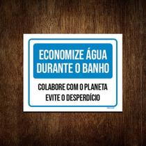 Kit 3 Placa Economize Água Durante Banho Planeta - Sinalizo