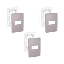 Kit 3 Placa/Espelho 4X2 1 Modulos Axis Grey S730101224 Orion