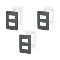 Kit 3 Placa/Espelho 4X2 2 Mod S730121294 Stellar Black Orion Kit 3 Placa/Espelho 4X2 2 Mod S730121294 Stellar Black Orion