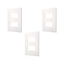 Kit 3 Placa/Espelho 4X2 2 Modulo Branco Pial Plus+ 618506BC+