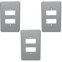 Kit 3 Placa Espelho 4x2 2 Posto Silentoque 8506 Cor Cinza