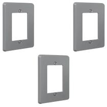 Kit 3 Placa Espelho 4x2 Cinza Silentoque 8503 Pial Kit 3 Placa Espelho 4x2 Cinza Silentoque 8503 Pial