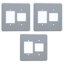 Kit 3 Placa Espelho 4x4 2+3 Postos Silentoque 8523 Pial Cz