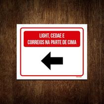 Kit 3 Placa Light Cedae Correios Parte De Cima Seta