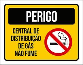 Kit 3 Placa Perigo Não Fume Centra Distribuição Gás 36X46 Kit 3 Placa Perigo Não Fume Centra Distribuição Gás 36X46