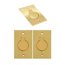 Kit 3 placa piso unha 4x2 latão escovado para uma tomada universal stamplac