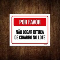 Kit 3 Placa Por Favor Não Jogar Bituca Cigarro Lote Kit 3 Placa Por Favor Não Jogar Bituca Cigarro Lote