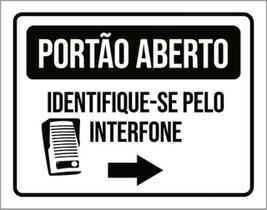 Kit 3 Placa Portão Averto Identifique-Se Interfone 36X46