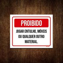 Kit 3 Placa Proibido Jogar Entulho Móveis Qualquer Material