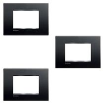 Kit 3 Placa Quadrada 4x2 Bticino 3 Módulos Pial Lna4803ar