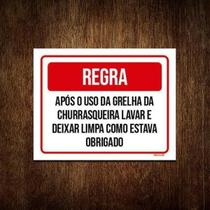 Kit 3 Placa Regra Uso Grelha Churrasqueira Lavar