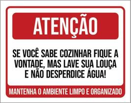 Kit 3 Placa Sabe Cozinhar Lave Louça Desperdice 36X46