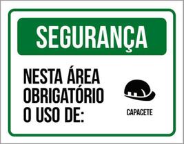 Kit 3 Placa Segurança Área Obrigatório Capacete 36X46 Kit 3 Placa Segurança Área Obrigatório Capacete 36X46