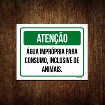 Kit 3 Placa Sinalização - Atenção Água Imprópria Consumo