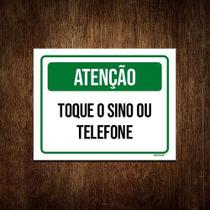 Kit 3 Placa Sinalização - Atenção Toque Sino Ou Telefone - Sinalizo