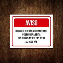Kit 3 Placa Sinalização - Aviso Recebimento Materiais