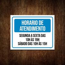 Kit 3 Placa Sinalização - Horário Atendimento Segunda Sexta