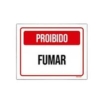 Kit 3 Placa Sinalização - Proibido Fumar Vermelho