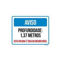 Kit 3 Placa ul Aviso Profundidade 1,37 Metros Kit 3 Placa ul Aviso Profundidade 1,37 Metros