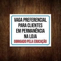 Kit 3 Placa Vaga Preferencial Clientes Permanência Kit 3 Placa Vaga Preferencial Clientes Permanência