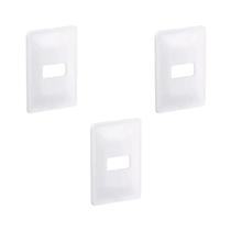 Kit 3 Placas 4X2 P 1 Mód Branco C Suporte Zeffia Pial 680181