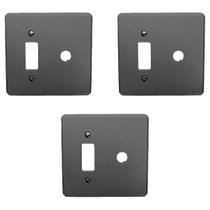 Kit 3 Placas 4x4 1 Tecla + Saída de Fio Cinza Pial 8581 Kit 3 Placas 4x4 1 Tecla + Saída de Fio Cinza Pial 8581