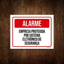 Kit 3 Placas Alarme Empresa Protegida Sistema Segurança