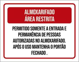 Kit 3 Placas Almoxarifado Área Restrita