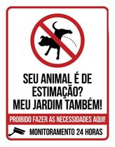 Kit 3 Placas Animal Estimação Jardim Proibido Fer Coco V