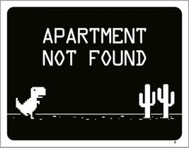 Kit 3 Placas Apartament Not Found Dinossauro 36X46