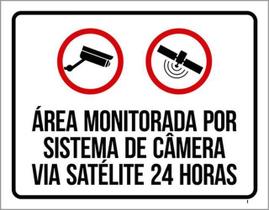 Kit 3 Placas Área Monitorada Câmera Satélite 24 Horas