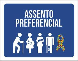 Kit 3 Placas Assento Preferencial Autista 36X46