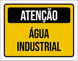 Kit 3 Placas Atenção Água Industrial 36X46