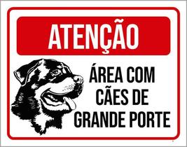 Kit 3 Placas - Atenção Área Com Cães Grande Porte Kit 3 Placas - Atenção Área Com Cães Grande Porte