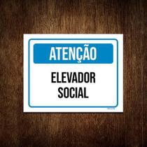 Kit 3 Placas Atenção Elevador Social