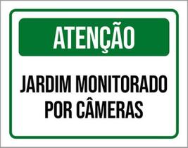 Kit 3 Placas Atenção Jardim Monitorado Câmeras