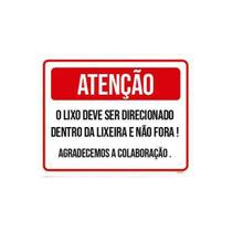Kit 3 Placas Atenção Lixo Deve Direcionado Dentro Lixeira