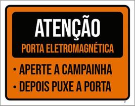 Kit 3 Placas Atenção Porta Eletromagnética 36X46