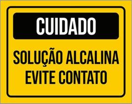 Kit 3 Placas Atenção Solução Alcalina Evite 36X46 Kit 3 Placas Atenção Solução Alcalina Evite 36X46