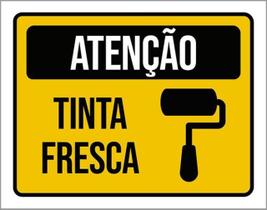 Kit 3 Placas Atenção Tinta Fresca 36X46