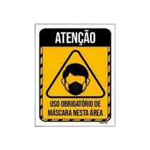 Kit 3 Placas Atenção Uso Obrigatório Mascara Nesta Área