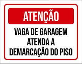 Kit 3 Placas Atenção Vaga Garagem Atenda Demarcação Piso