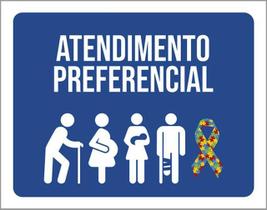 Kit 3 Placas Atendimento Preferencial Autista 36X46