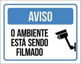 Kit 3 Placas Aviso Ambiente Está Sendo Filmado 36X46