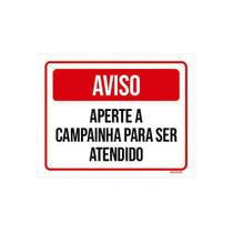 Kit 3 Placas Aviso Aperte Campainha Para Ser Atendido