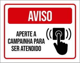 Kit 3 Placas Aviso Aperte Campainha Ser Atendido Desenho
