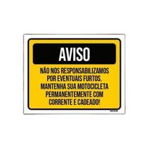 Kit 3 Placas Aviso Não Responsabilizamos Eventuais Furtos