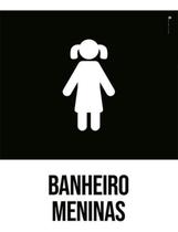 Kit 3 Placas Banheiros Meninas Desenho