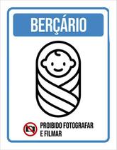 Kit 3 Placas Berçário Proibido Filmar Fotografar 36X46