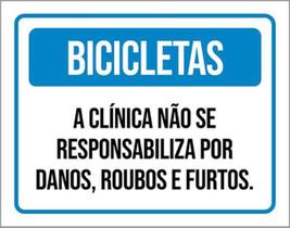 Kit 3 Placas Bicicletas Clínica Responsabiliza Danos Roubos